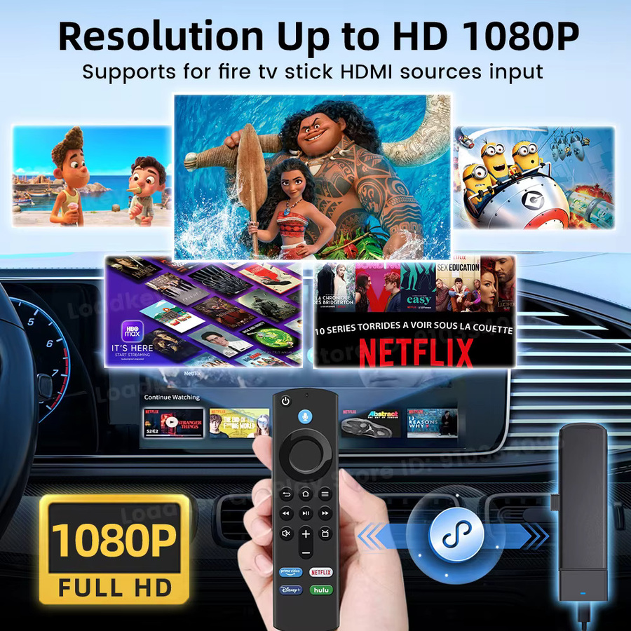 Carlinkit Wireless CarPlay TV Adapter für Fire TV Stick HD 4K Max Lite, HDMI Streaming Box in Schwarz - Bild 2