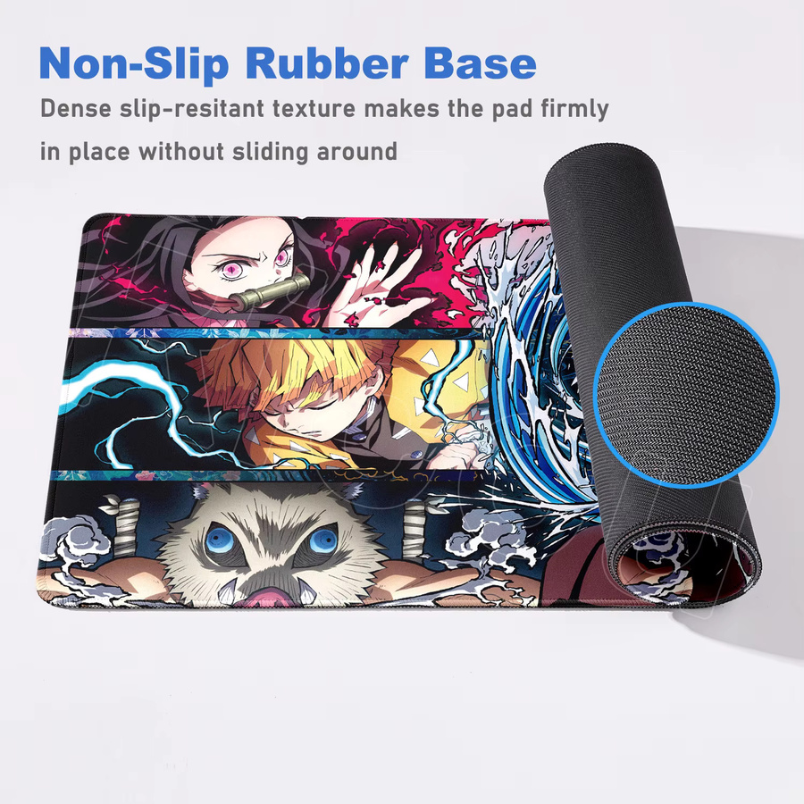 Potdemiel Anime Mauspad Demon Slayer XXL Schreibtischunterlage mit rutschfester Gummibasis in Multicolour - Bild 3