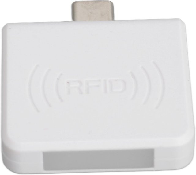 mfySpace RFID-Kartenleser 13,56 MHz Typ C IC-Kartenleser für kontaktlose Mobiltelefon-Karten in Weiß mit USB-C Anschluss - Bild 1