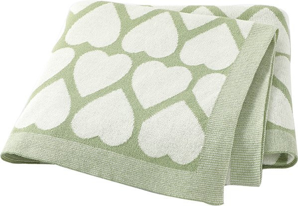Mimixiong Babydecke aus Baumwolle gestrickt, weiche reversible Decke für Säuglinge und Kinderwagen, B/B/H: 90 x 70 cm - Bild 1