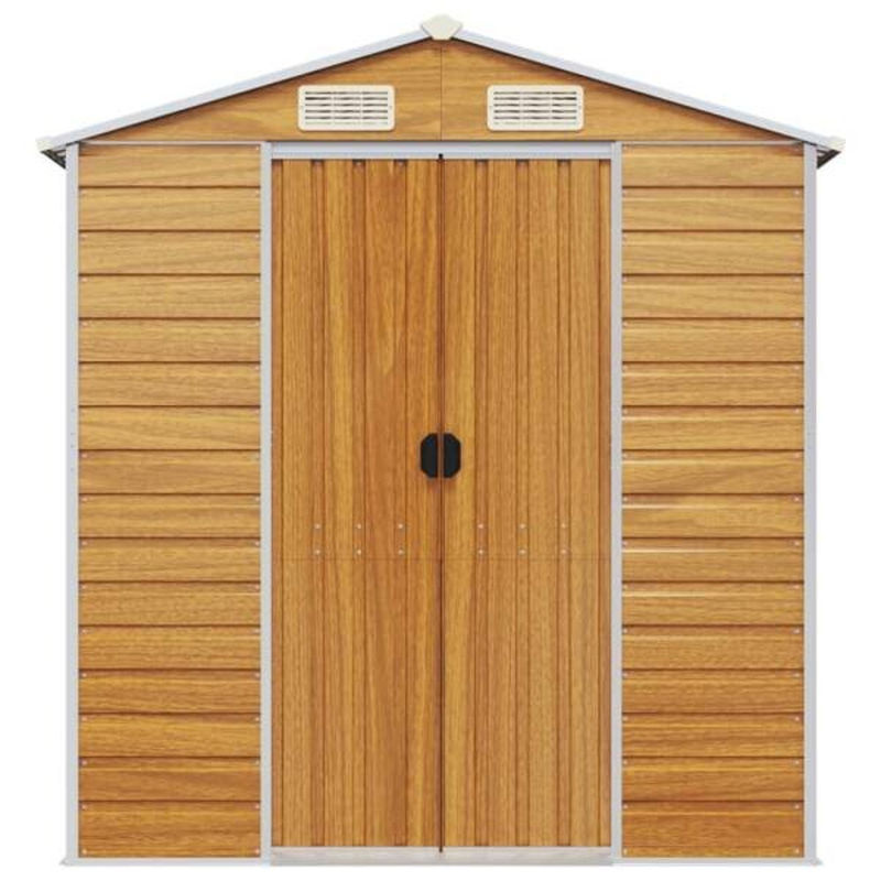 vidaXL Gartenhaus aus verzinktem Stahl in Braun B/H/T: 191 x 198 x 300 cm - Bild 3