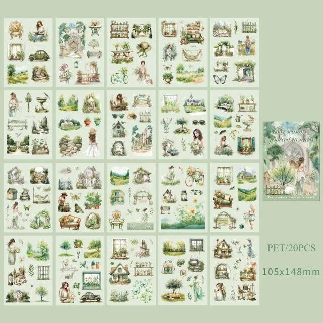 20 Blatt PET-Dekorationssticker Saison-Serie in Mehrfarbig für Scrapbooking und Tagebuch von xianyi01 - Bild 1