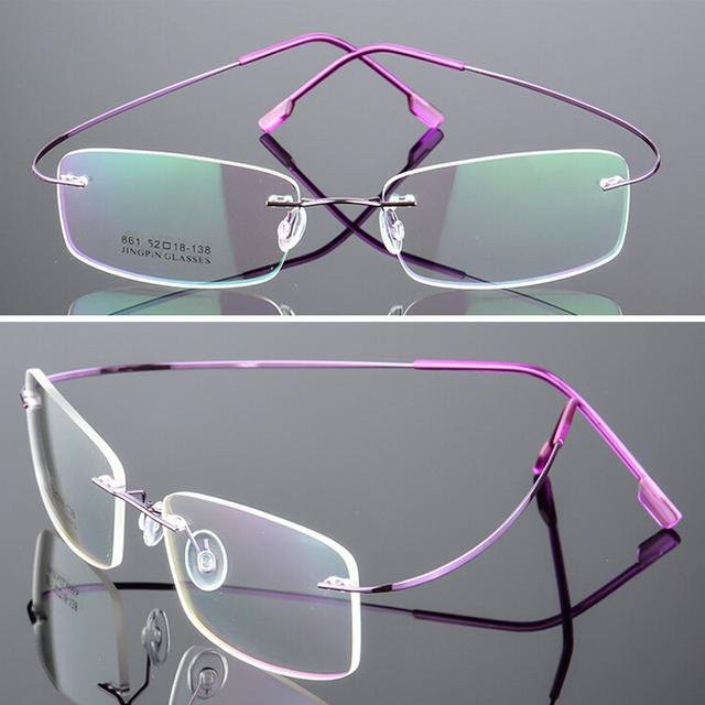 Fashion Glasses M Korrektionsbrille, randlos, Metall, rechteckig, Unisex, violett - Bild 1