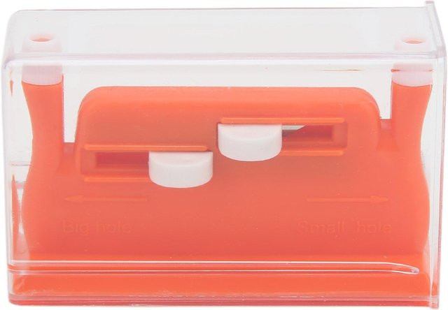 Igeteck Multifunktionaler Nadeleinfädler mit Doppelloch-Design aus Kunststoff in Orange, B/T/H: 2,6 x 4,4 x 7,2 cm - Bild 1