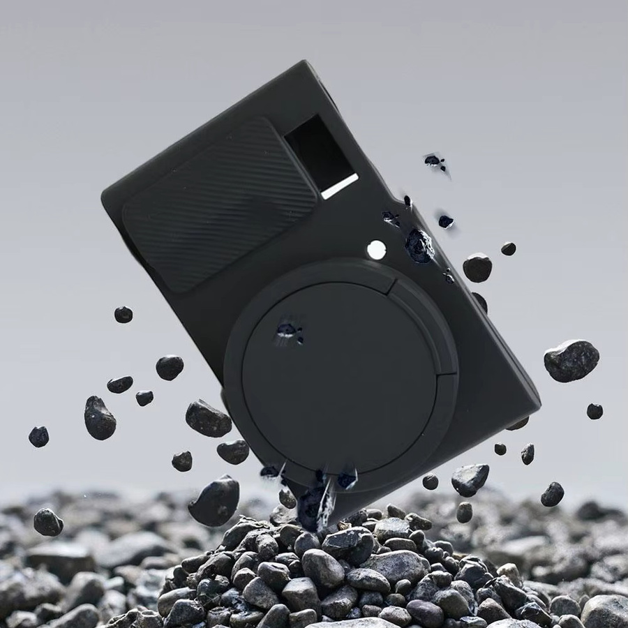Weiche Silikon-Kameratasche für Panasonic Lumix TZ99 und ZS99 in Schwarz mit Objektivschutzkappe - Bild 5