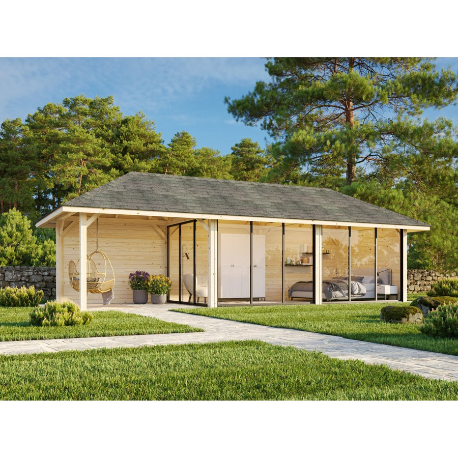 Palmako Pavillon Bianca Set 517 Slide Plus, weiß lackiert, B/T/H: 876 x 300 cm - Bild 2