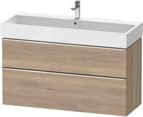 Duravit Waschtischunterschrank D-Neo in Braun Matt, Wandhängend, B/T/H: 118,4 x 44,2 x 62,5 cm - Bild 1