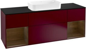 Villeroy & Boch Finion Waschtischunterschrank mit Abdeckplatte, Farbe: Walnut Veneer, Peony Matt, Breite: 160 cm, Tiefe: 60 cm - Bild 1