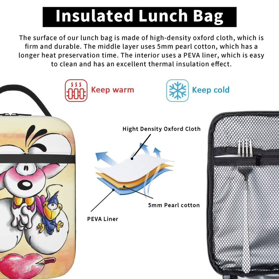 Isolierte Diddl Thermo-Lunchtasche von MINISO in Multicolour, B/H/T: 26,0 x 21,0 x 0 cm - Bild 3