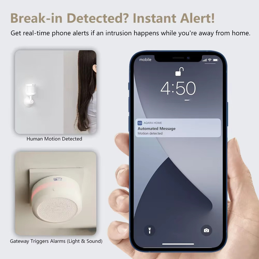 Aqara Bewegungssensor Intelligenter Körpersensor in Weiß mit ZigBee Gateway für Alexa, Mijia und Apple HomeKit - Bild 4