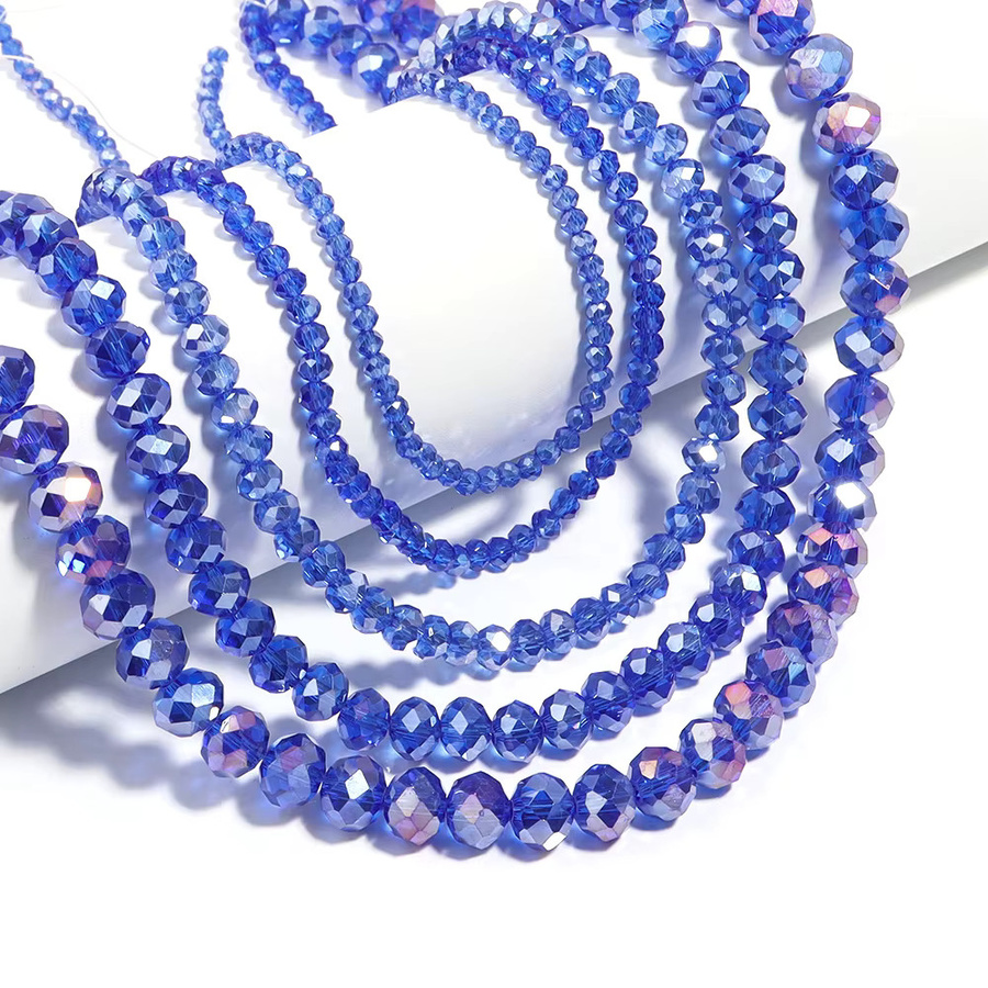 louleur Kristallperlen, blaues AB-Glas, Rondelle, Unisex - Bild 4