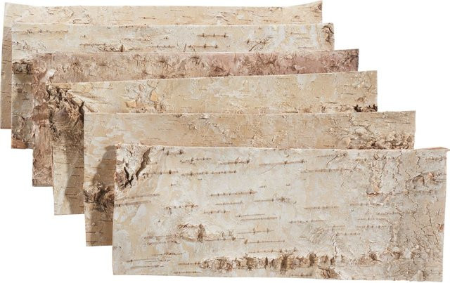 Othmar Decorations Birkenrinden-Platte aus Birkenholz in Beige, rustikal, B/T/H: 12,0 x 6,0 x 12,0 cm - Bild 1