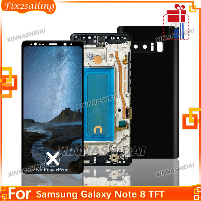 Samsung Galaxy Note 8 LCD Display mit Touchscreen Digitizer Montage und Rahmen in Schwarz - Bild 1