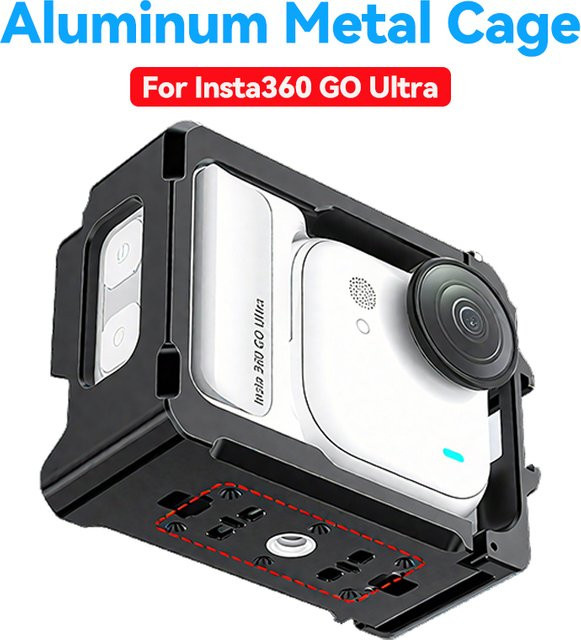 Insta360 GO Ultra Schutzrahmen aus Aluminiumlegierung mit Schnellverschluss und Ständer in Schwarz - Bild 1
