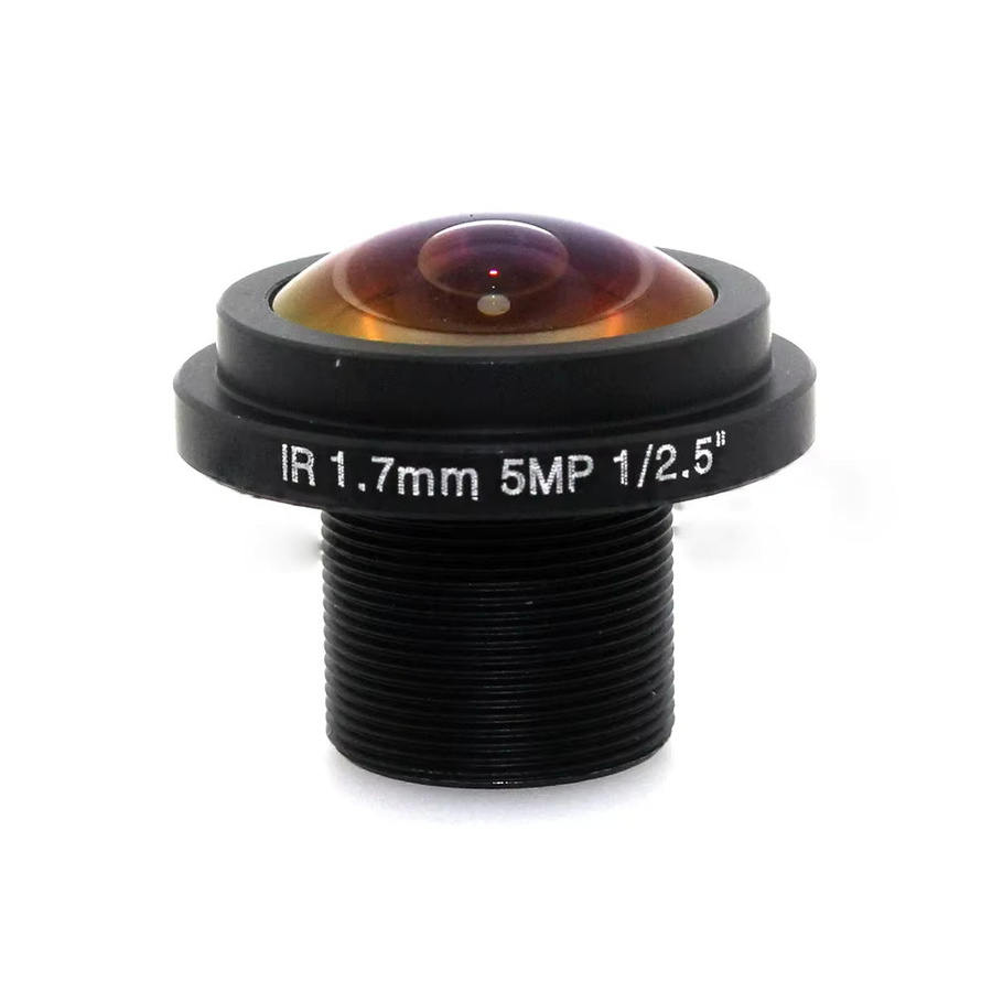 Fischaugenobjektiv 1,7 mm für HD CCTV IP-Kameras, 5 Megapixel, 180 Grad Weitwinkel-Panorama, F2.0, Farbe: Schwarz - Bild 2