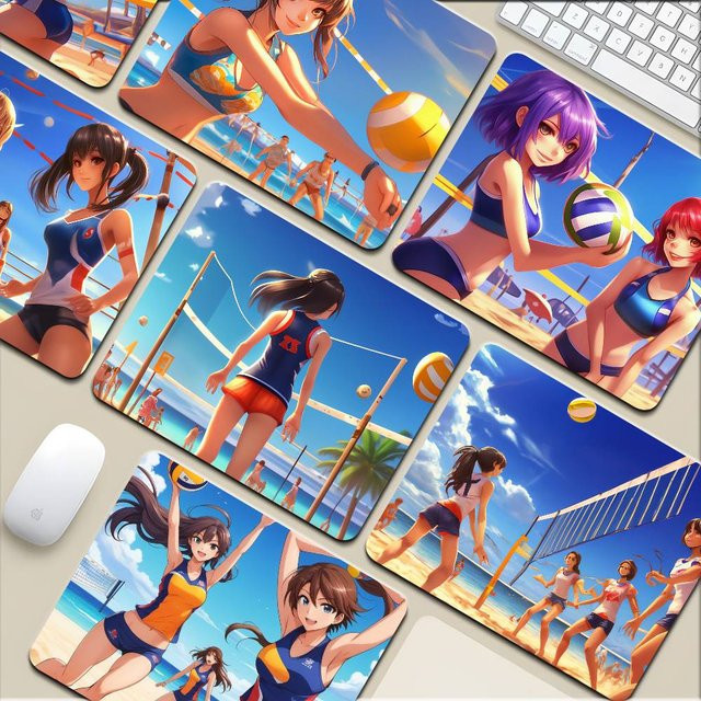 Moetch Anime Harukana Erhalten Beach Volleyball Mauspad in Multicolour für Laptop und Tastatur - Bild 1