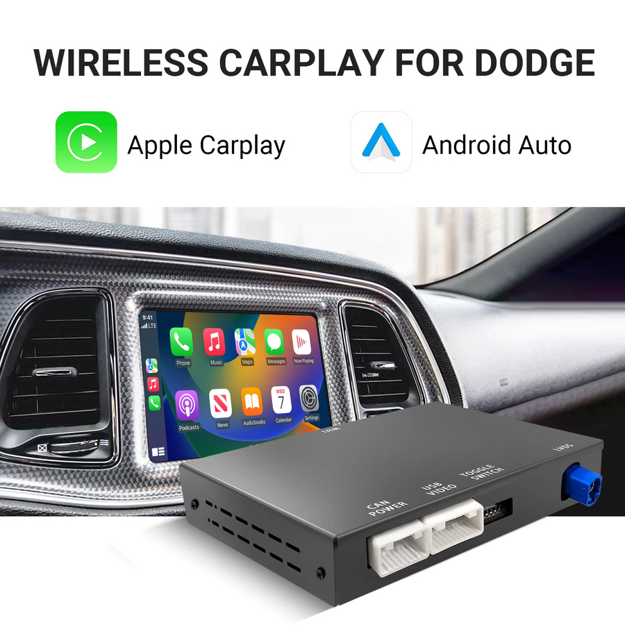 LEXXSON CarPlay Retrofit Kit Decoder-Box für Dodge Challenger, Journey, Charger und Durango mit 8,4 Zoll Bildschirm, Schwarz - Bild 2