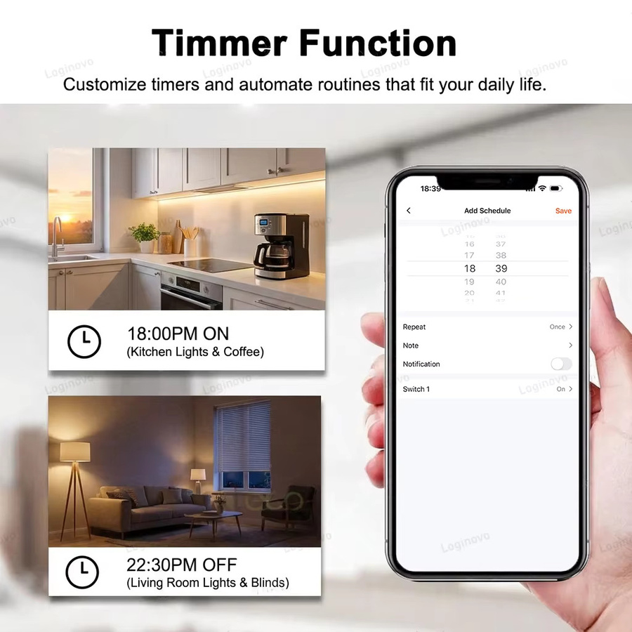 Tuya Zigbee Mini Smart Switch DIY 2-Wege-Steuerung, 16A 1/2-Gang-Relais in Weiß, kompatibel mit Google Assistant - Bild 3