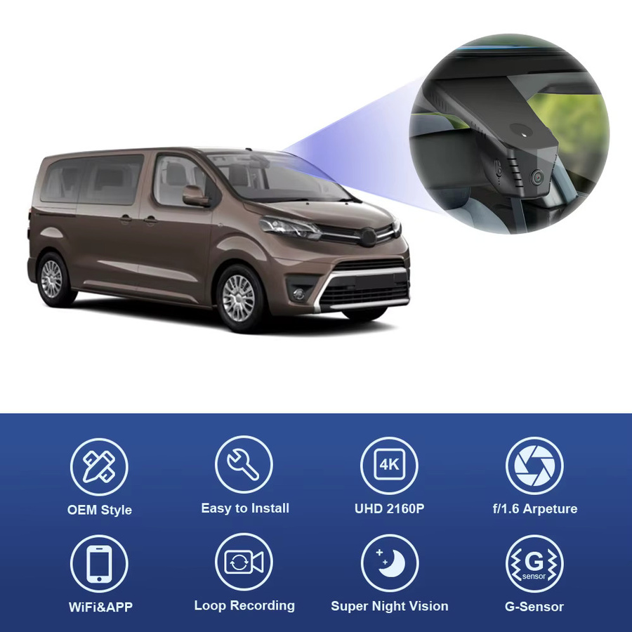 FITCAMX Dash-Kamera für Toyota Proace Verso 2018-2020 und Peugeot Expert 2020-2024 in Schwarz - Bild 3