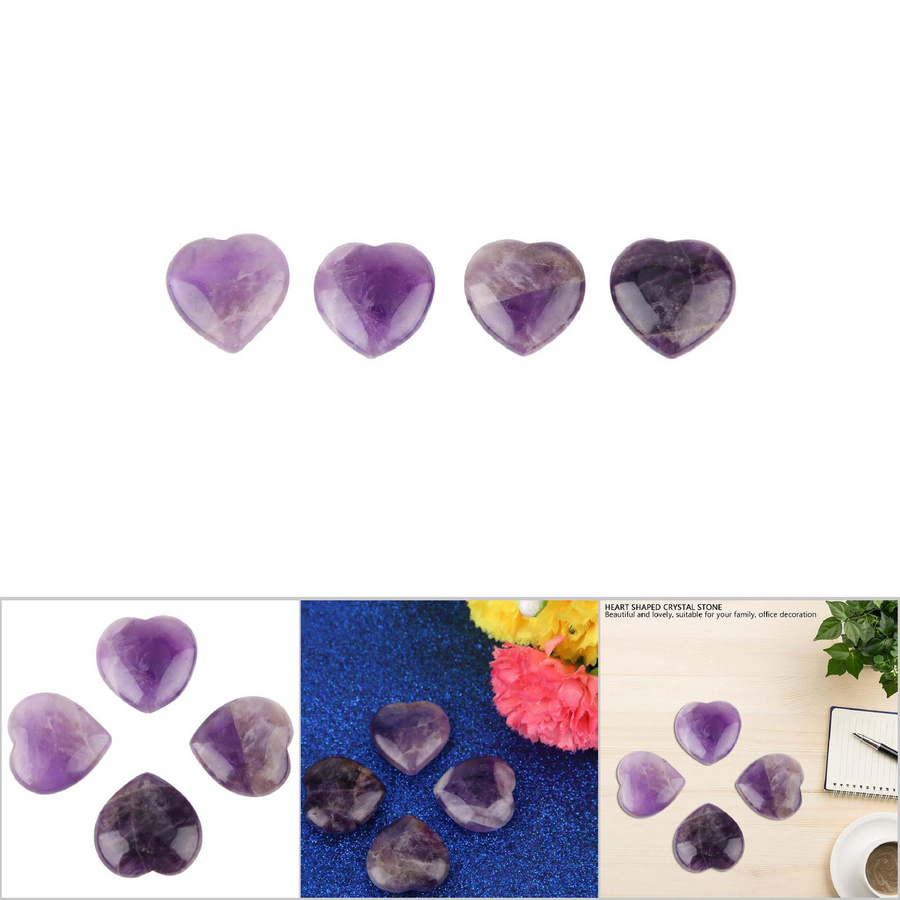 Shoemst Amethyst Naturkristall in Herzform, lila Edelstein für deine Heimdeko - Bild 2