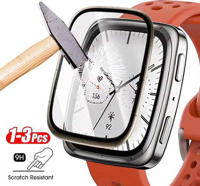 Displayschutzfolie Amazfit Active 2, gehärtetes Glas, quadratisch, transparent - Bild 1
