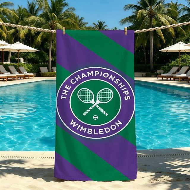 JMG Household Supplies Wimbledon Handtuch gestreift in Lila, B/B: 150 x 260 cm - Bild 1