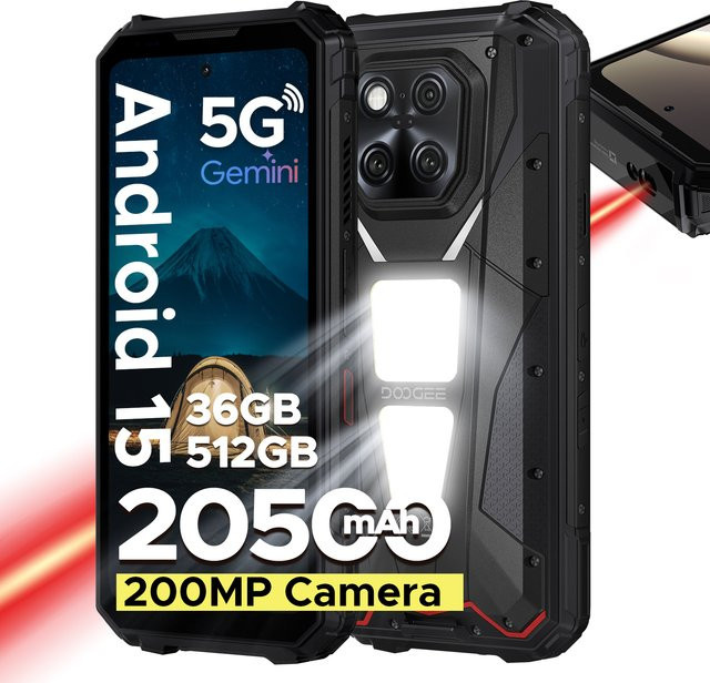 DOOGEE V Max LR 5G Robustes Smartphone mit Laser-Entfernungsmesser, 6,78 Zoll Display, 512 GB ROM und 20500 mAh Akku - Bild 1