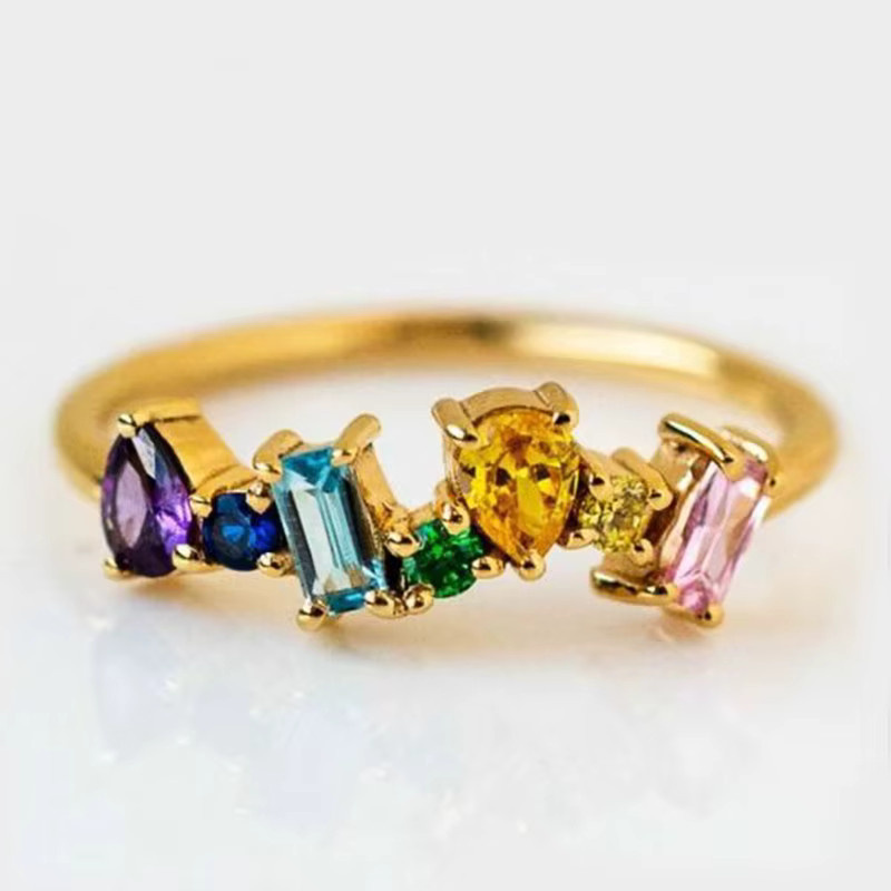 Huitan Ringe, Bunt, Zirkonia, Damen - Bild 2