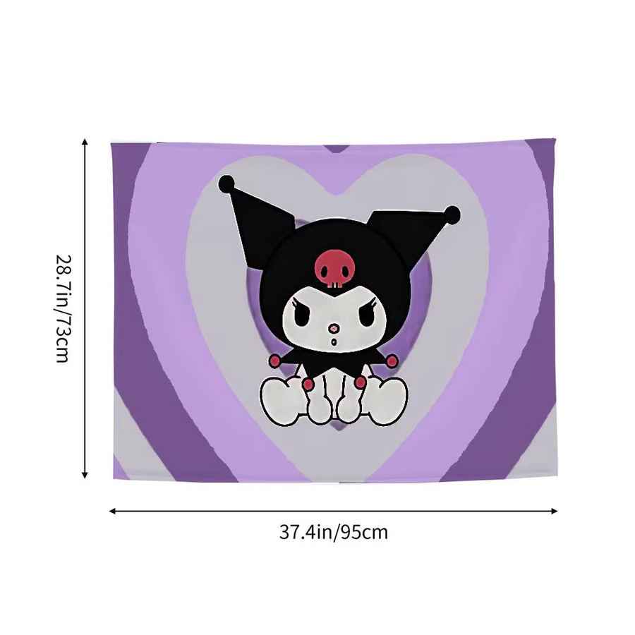 Mesuca Wandteppich Kuromi Design in Lila, moderner Textil-Wandbehang mit Fotodruck, rechteckig - Bild 4