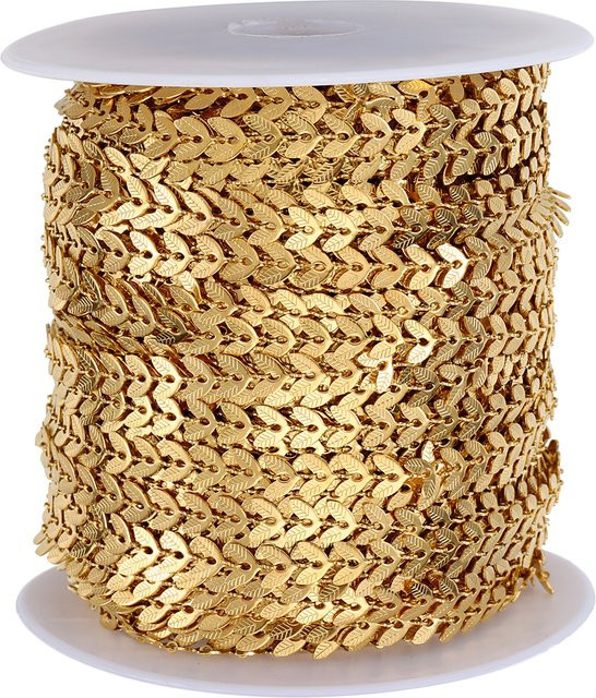 MOONMADE Blattkette Edelstahl, Gold, 1 m, Unisex - Bild 1