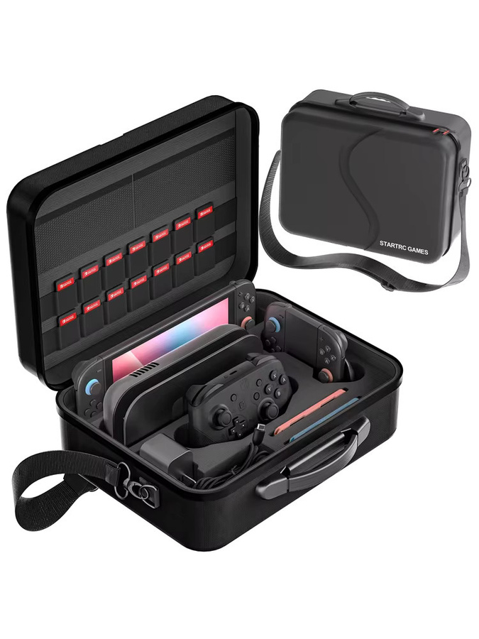 DGETG Tragbare EVA-Hartschalen-Reisetasche für Nintendo Switch 2 in Schwarz oder Grau - Bild 2