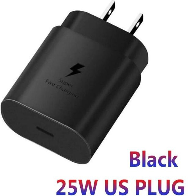 Samsung 25 W USB-C Ladegerät mit PD PPS Schnellladeadapter für Galaxy S22 S21 A55 A54 A35 A06 A16 A26 A36 A56 Note 20 Z Flip 6 Fold6 US-Version, Schwarz - Bild 1