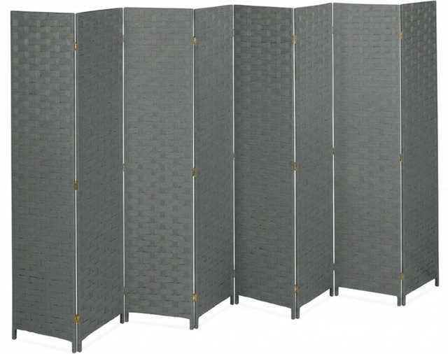 Relaxdays Paravent aus Holz in Grau, 8-teilig, faltbar, B/H/T: 320 x 170 x 2 cm - Bild 1