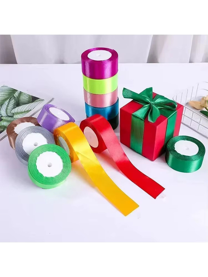 Rotes Satinband für Bastelarbeiten und Geschenke, Breite: 4 cm, Rolle mit 22 m Länge - Bild 4