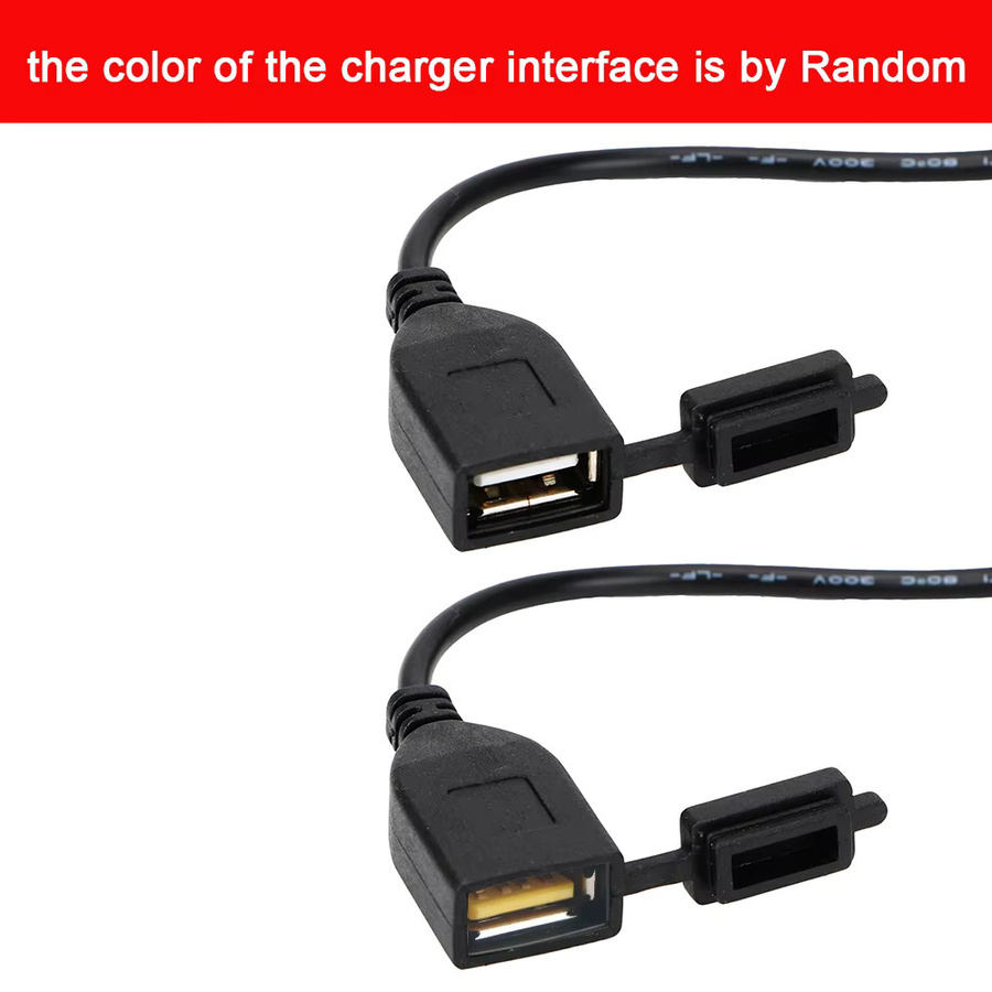 Motorrad USB Ladegerät mit USB-C Anschluss und DC 5V 2A Netzteil Adapter in Schwarz für Telefon und GPS - Bild 3