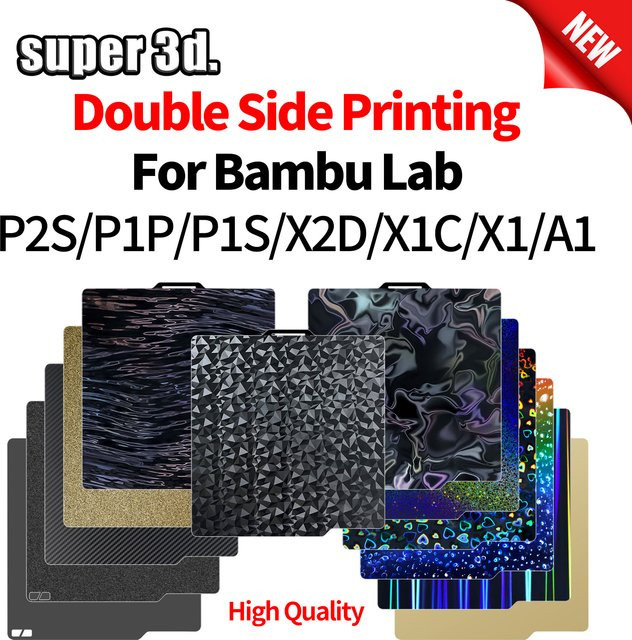 Bambulab PEI Federstahlblech Bauplatte für P1S, X1 Carbon, X1, A1 und X2D, B/T: 257 x 257 mm - Bild 1