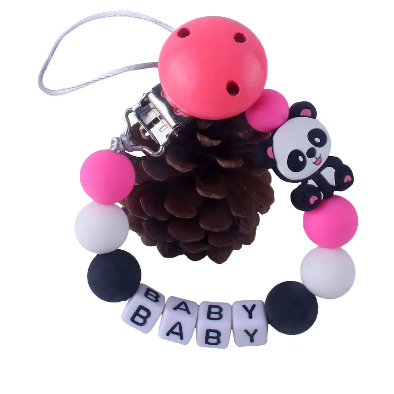 Panplay Baby Schnuller Kette mit Silikon Perlen und Tier-Motiv, Multicolour, Unisex - Bild 1