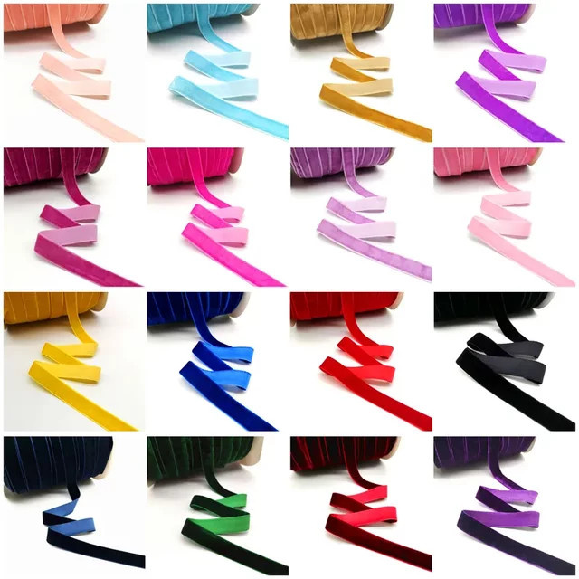 LXGSMBENTENG Samtband Schwarz für Hochzeits-, Party- und Weihnachtsdekoration, 5 Yards, Breite: 6-25 mm - Bild 1