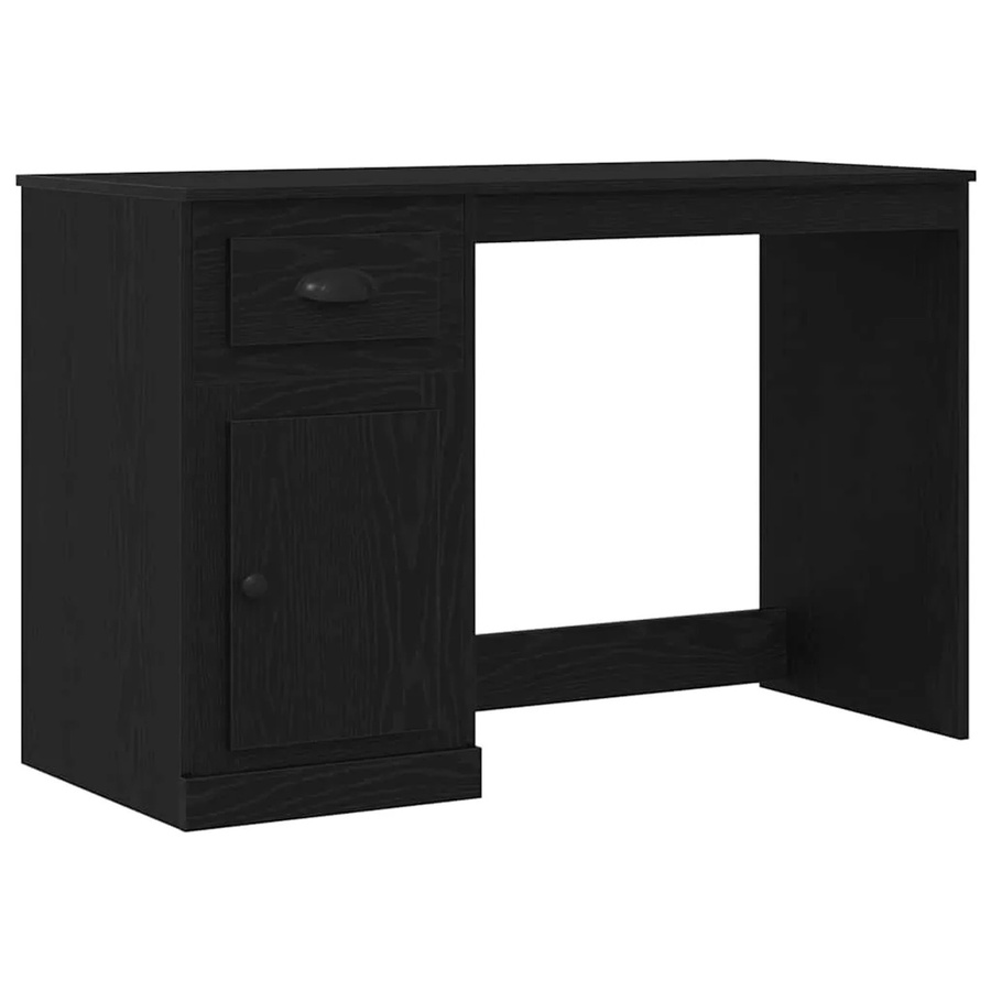 vidaXL Schreibtisch mit Speicher in Schwarz und Eichen-Optik für Home Office und Büro, B/T/H: 115 x 50 x 75 cm - Bild 2