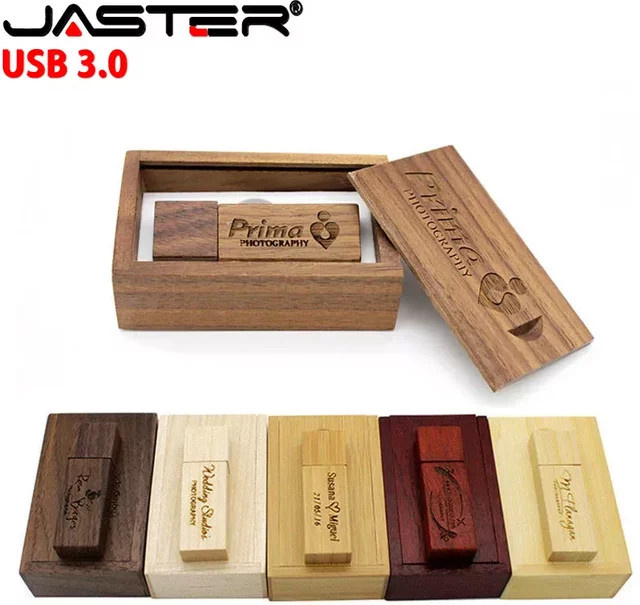 JASTER USB 3.0 Flash-Laufwerk aus Holz in Braun mit 128 GB Speicherplatz - Bild 1