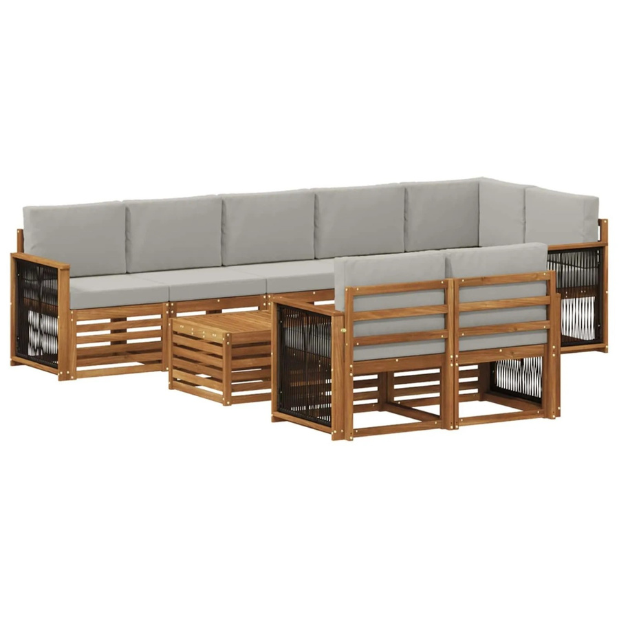 vidaXL Sofagarnitur aus Massivholz Akazie in Braun mit modernem Latten-Design - Bild 2