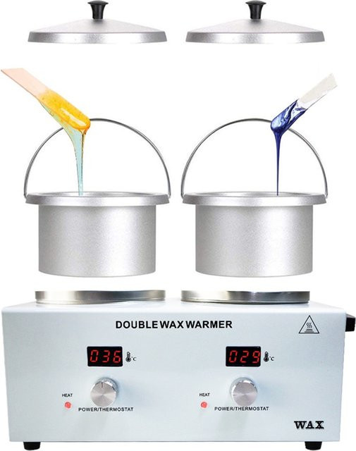 VamsLuna Elektrischer Doppeltopf-Wachswärmer, Weiß, Unisex - Bild 1