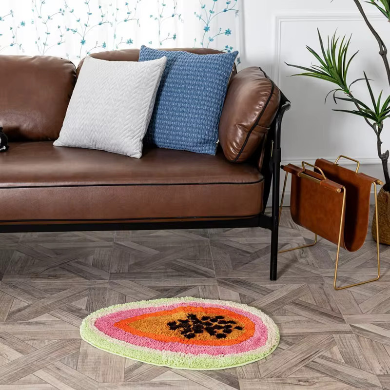 Saugfähiger und rutschfester Badezimmerteppich in Leidenschaftsfruchtform von inyahome, Farbe Grün - Bild 2