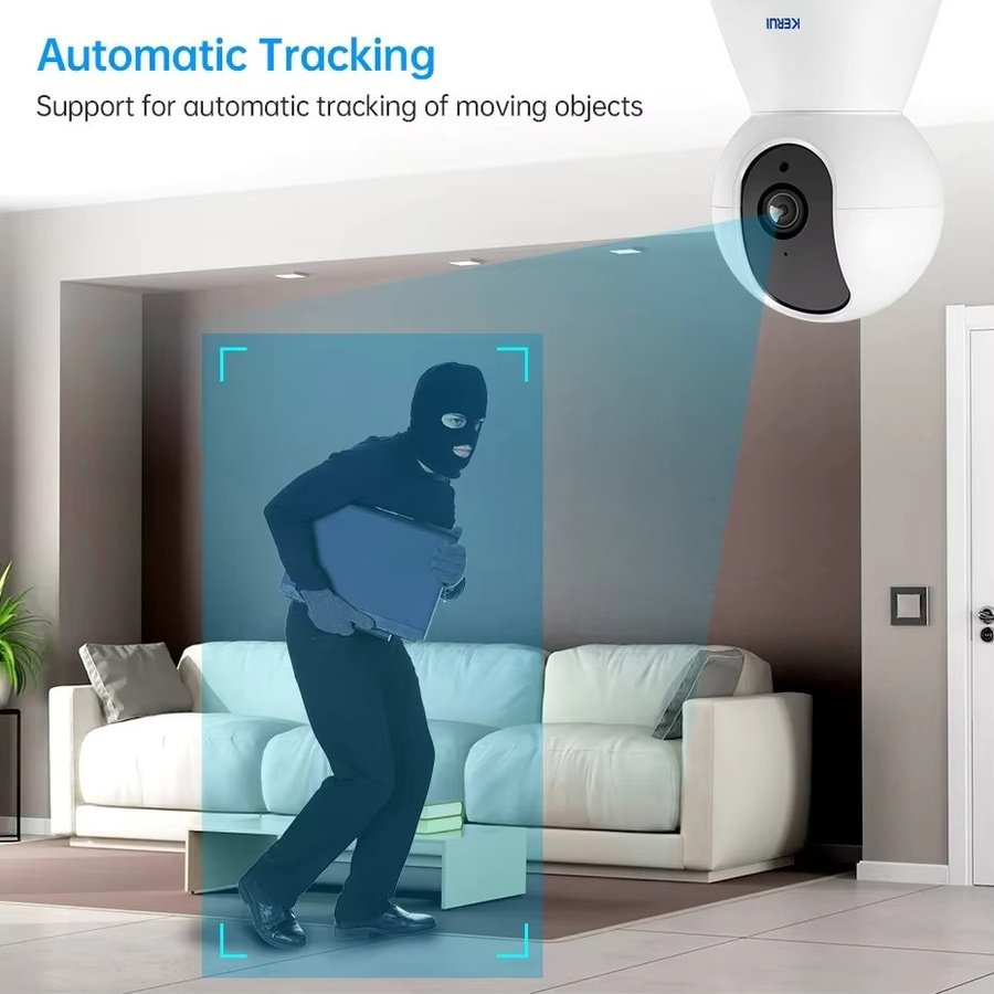 KERUI WLAN IP-Kamera für den Innenbereich in Weiß mit 8MP 4K HD Auflösung, drahtlose Sicherheits-Überwachungskamera mit Auto Tracking und Tuya Smart Kompatibilität - Bild 2