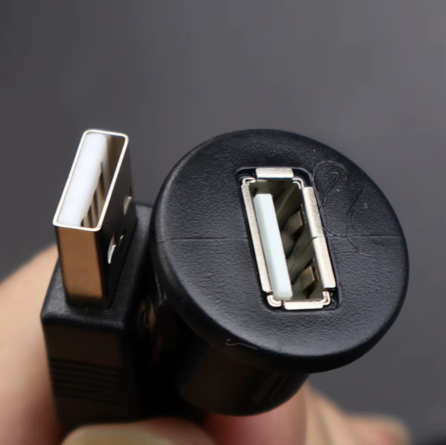 JCD USB-Datenkabel Verlängerung für Auto-Armaturenbrett mit USB 2.0/3.0 Stecker auf Buchse als wasserdichter Einzel- oder Doppelanschluss in Schwarz - Bild 2
