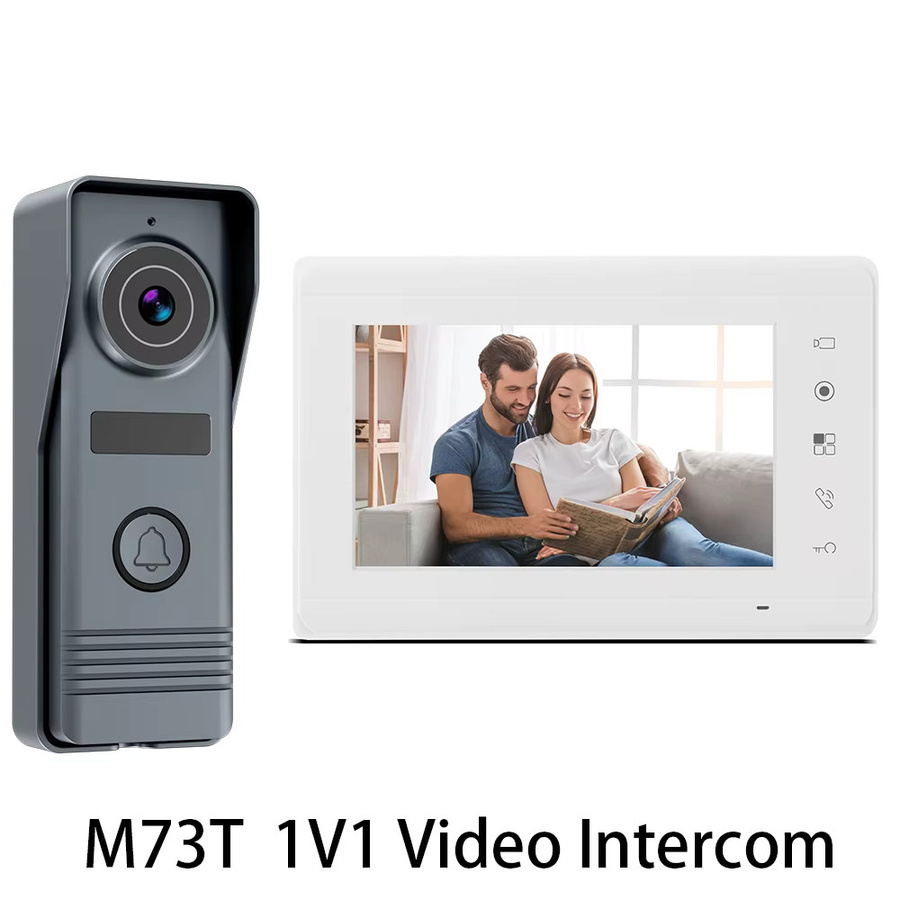 Asia-Teco Visuelle Türsprechanlage mit 7 Zoll Farbdisplay und Videokamera für Haus und Wohnung m73T - Bild 2