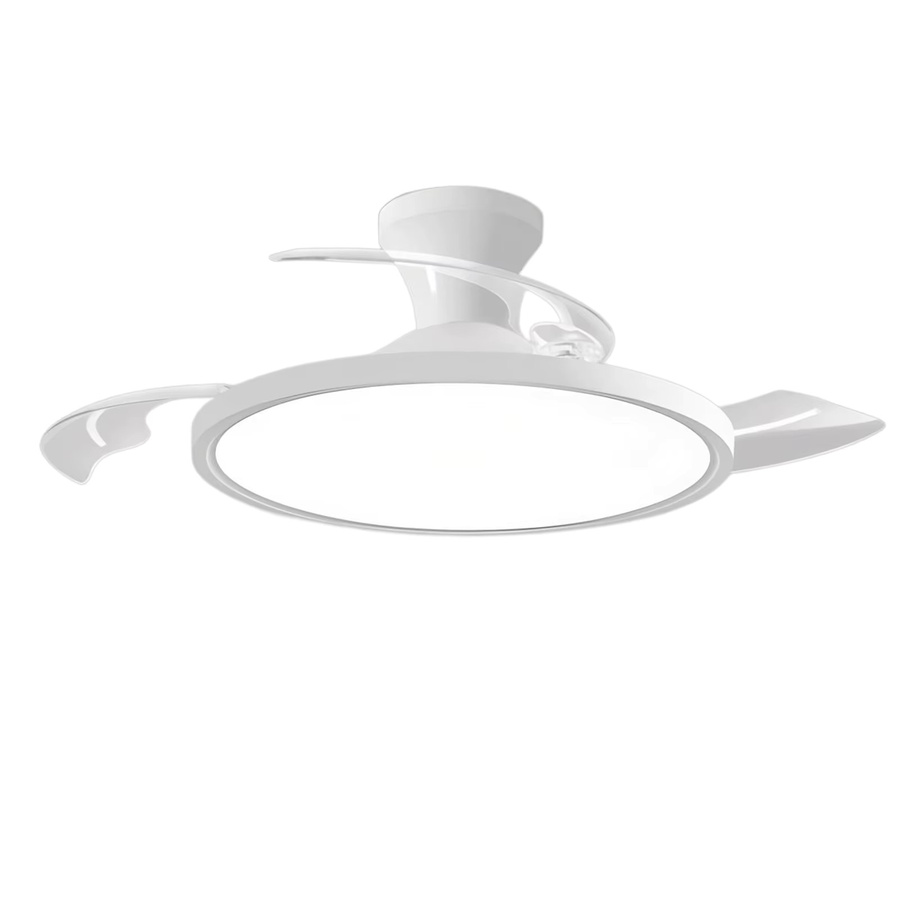 IRALAN Ultraflacher Deckenventilator mit Lampe in Weiß, Geräuschloser Deckenventilator mit unsichtbaren Flügeln und 6-stufiger intelligenter Dimmung - Bild 3