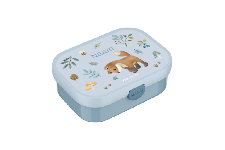 Mepal Brotdose Forest Friends Blau mit Besteck und Snap-Lid personalisierbar mit Namen und Foto - Bild 2