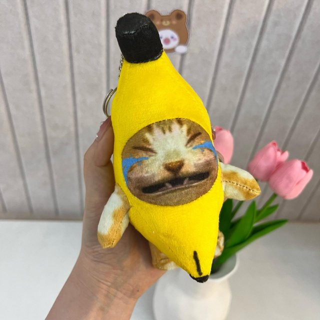 Yiran toy Banane Katze Puppe Anhänger, Plüsch / Textil, mit Sound, ab 3 Jahre - Bild 1
