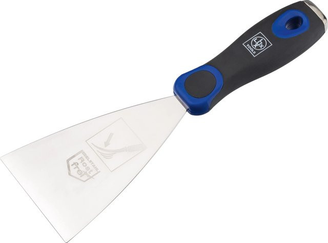 LUX-TOOLS Universalspachtel Flexibel aus Edelstahl mit rutschfestem Griff, Breite: 8 cm - Bild 1